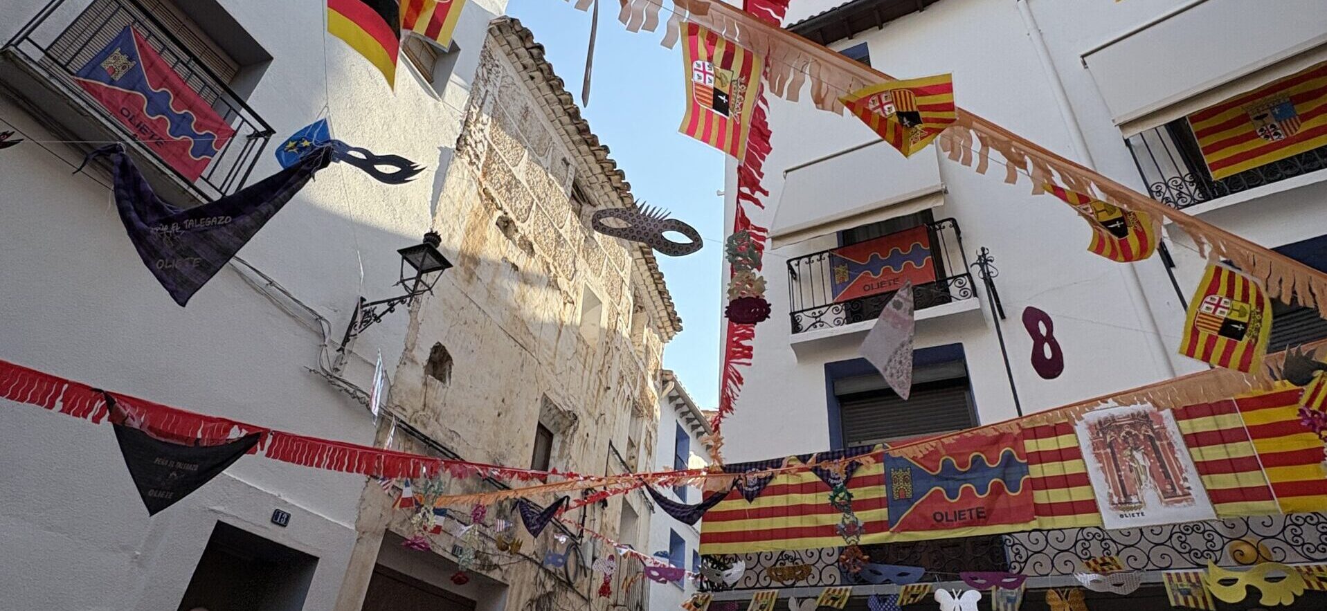 Las calles de Oliete durante sus fiestas de agosto./ A.M.