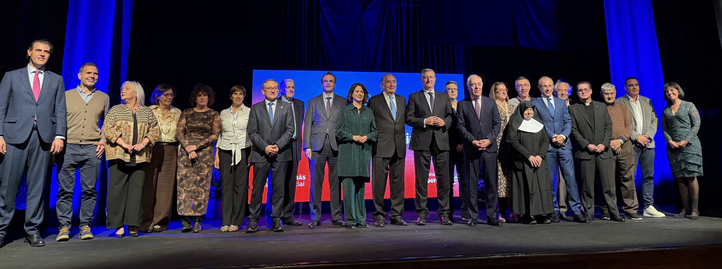 Homenajeados en la I Gala Solidaria Fundación Ibercaja Teruel./ E.C.
